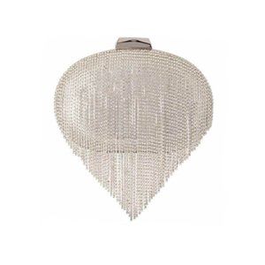 OLGA BERG Bria Crystal Fringe Clutch